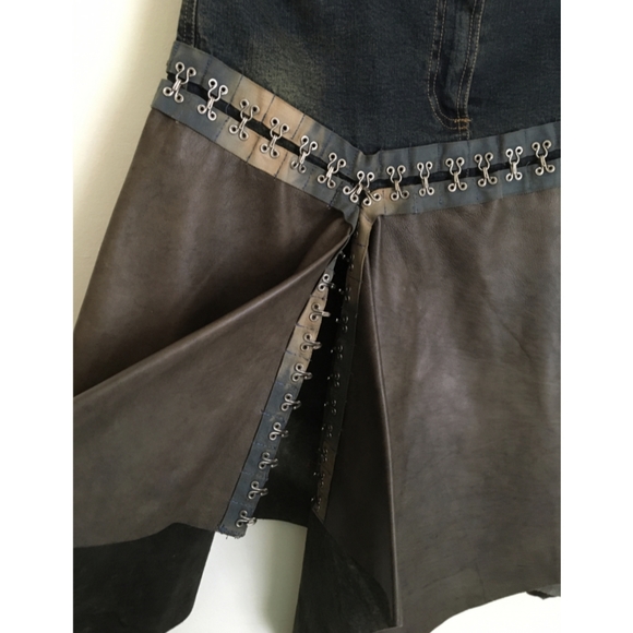 Plein Sud Vintage Lambskin Denim Asymmetric Skirt - Picture 5 of 5